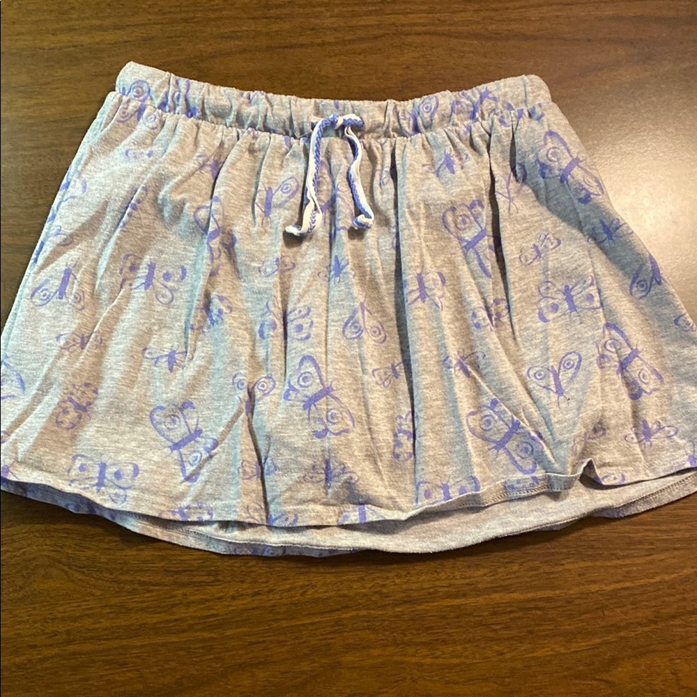 Gray and Purple Patterned girls skirt
